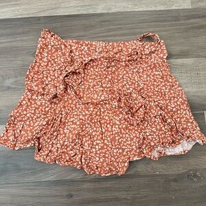 URBAN Romantics Rust and White Patterned Skort